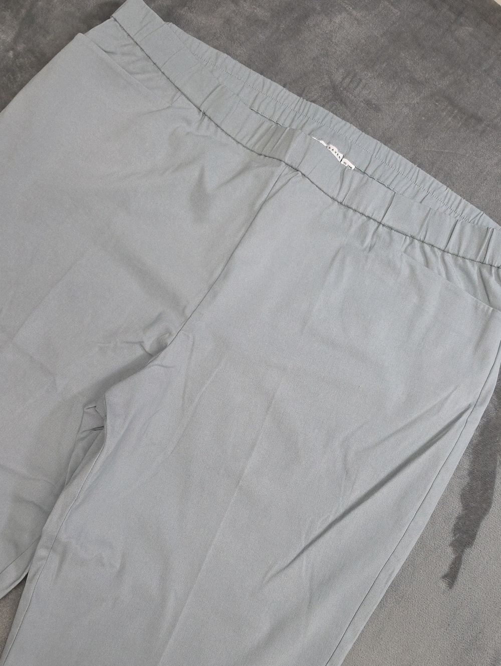 Susan Graver 24W Light Blue Gray Straight-Leg Elastic-Waist Pants
